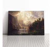 Among The Sierra Nevada By Albert Bierstadt | Canvas Wall Art Print | Framed & Ready to Hang Picture | Modern Home Decor for Living Room, Bedroom, Kitchen or Office | 24x16 Inches
