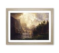 Among The Sierra Nevada By Albert Bierstadt Classic Painting Framed Print | A3 Oak Framed Wall Art | Ready to Hang | Classic Historical Picture | Living Room Bedroom Lounge Office