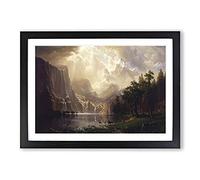 Among The Sierra Nevada by Albert Bierstadt Framed Print | A2 Black Framed Wall Art | Ready to Hang | Modern Nature Picture | Living Room Bedroom Lounge Office