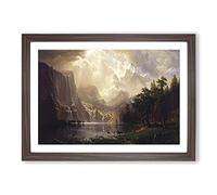 Among The Sierra Nevada by Albert Bierstadt Framed Print | A2 Walnut Framed Wall Art | Ready to Hang | Modern Nature Picture | Living Room Bedroom Lounge Office