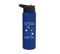 Among The Stars is Where My Heart Lives Universe Celestial Stainless Steel Insulated Water Bottle