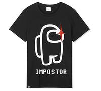Among Us Boys' T-Shirts Kids Gaming Gifts (13-14 Years, Black Impostor)