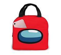 Among Us Cosplay Red Boy Girls Youth Kid Womens Mans Lunch Bag Portable Insulated Lunch Box Tote Lunch Baga Box-Red