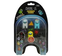 Among Us Crewmate Figures 5 Pack AU2040-H, Official Merchandise Perfect Collectable Figure Gift Game Fan (White-Light Blue)