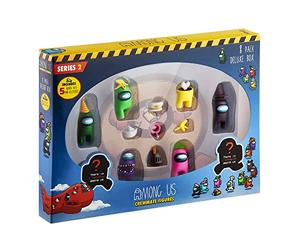 Among Us Crewmate Figures 8 Pack Deluxe Box, Official Merchandise Perfect Collectable Figure Gift Game Fan (Blue) / Assortment/package May vary