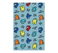 Among Us Trust No One Fleece Supersoft Blanket Blue/multicoloured (100Cm X 150Cm)