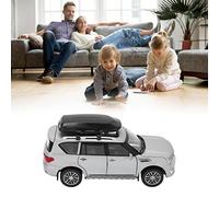 AMONIDA 1 32 Alloy Diecast Model Car with Sound Light Openable Doors Hood Trunk Pull Back for Boys Girls (Silver)