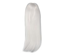 AMONIDA 1/4 Doll Wig High Temperature Silk Long Straight Hair with Bangs for 7-8in Doll DIY Simulated Scalp Stylish Look (White)