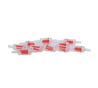 AMONIDA 10PCS One Way Air Pump Check Valves Durable Plastic Non-Return Check Valve for Fish Tank Oxygen Pump Setup (Transparent Red)