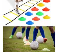AMONIDA 12 Rung 20ft Agility Ladder, Speed Practice Equipment Set, Adjustable Rungs Exercise Ladder with Carrying Bag, Ideal for Soccer Sports & Agility Drills