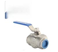 AMONIDA 1inch DN25 Stainless Steel Ball Valve Three Way L Type Female Thread Rustproof SUS304 for Water Oil Steam