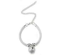 AMONIDA 20-38cm Adjustable Nylon Cat Collar, Kitten Dog Collar, Small Pet Collars with Bell & Extension Chain, Ideal for Small Pets (White)