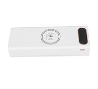 AMONIDA 20x18650 Battery Case Compact Wireless Charging Power Bank with Dual USB and LCD Display for Outdoor Use (White)
