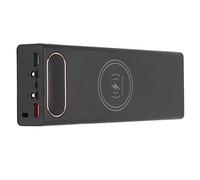 AMONIDA 20x18650 Battery Case Compact Wireless Charging Power Bank with Dual USB and LCD Display for Outdoor Use (Black)