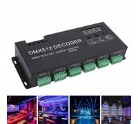 AMONIDA 24 Channel Decoder, Digital Display RGBW DMX512 Dimming Driver LED Controller with Synchronization Function, for Stage Bar LED Outdoor Decoration Projects DC5V 24V