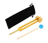 AMONIDA 3-Piece Aluminum Alloy 111HZ Frequency Tuning Fork Yoga Meditation Tuning Energy Fork with Hammer, Gold, Approx. 23.5 x 4.1cm / 9.3 x 1.6in
