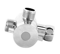 AMONIDA 3 Way Shower Diverter Valve, Chrome Plated Bath Shower Valve, Accessory Holder with Head Holder Design, Ideal for Garden Hose, Water Filter, Sprayer, Faucet & Accessories, (Interface 1)