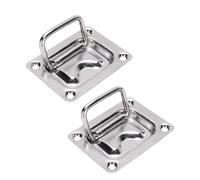 AMONIDA 316 Stainless Steel Recessed Pull Handle, Flush Mount Ring Pull Marine Grade Rustproof Square Lift Handle, for Boats Yachts Ships, 2.98x2.24x0.31inch 2 Pack