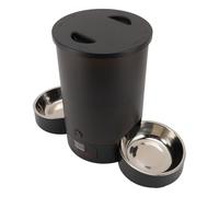 AMONIDA 3L Large Capacity Automatic Cat Feeder, Smart Timed Pet Feeder, Emergency Power with Double Stainless Steel Bowl, Ideal for Dogs & Cats (Black)