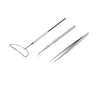 AMONIDA 3pcs Stainless Steel Lash Lift Tools Set with Eyelash Separator and Moon Mirror for Professional Eyelash Extensions (Silver)