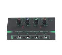 AMONIDA 4 Channel Headphone Amplifier Premium Audio Splitter with Mono Stereo Switching for Live Performance Studio Portable Aluminum Alloy