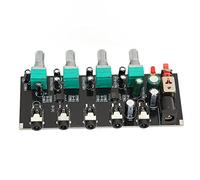 AMONIDA 4 Way Stereo Mixer Board Adjustable Volume Sound Source Reverberator Mixer for Home Studio PC Setup 99 X 40 X 16mm