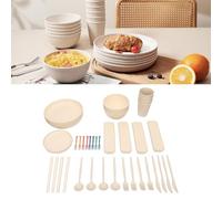 AMONIDA 40 Pieces Service for 4 Dinnerware Sets, Shatterproof Dishwasher Microwave Safe Unbreakable Plates and Bowls Set with Lightweight Serving Bowls for Home Camping Picnic Travel