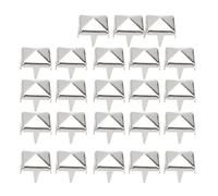 AMONIDA 400 Sets Spike Studs Premium Brass Rivets Easy Install for Leathercraft Bags Coats Shoes 4MM-7MM Gold Silver Gun Color Bronze (Silver #17)