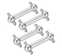 AMONIDA 4PCS Aluminum Alloy Dog Bone Drive Shaft Set, Universal Front Rear Shafts, Lightweight Design Drive Shafts with Precise Fit, Ideal for TT01 & TT02 RC Cars (Silver)