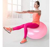 AMONIDA 50cm PVC Pink Doughnut Yoga Ball, Thicken Anti Explosion Inflatable Exercise Ball, Yoga with Anti Slip Grip Lines, Ideal for Classroom Seating Core Strength Balance