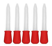AMONIDA 5ml Transfer Pipettes Flexible Silicone Droppers Easy Cleaning for DIY Crafts and Food Decoration Set of 5 (Red)