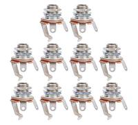 AMONIDA 6.35mm Mono Input Jack Socket, 10Pcs Replacement Parts for Electric Guitars Basses, Long Service Life