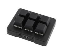 AMONIDA 6 Key Gaming Keyboard, Wired USB 2.4G Bluetooth RGB Mini Mechanical PC Keypad, Fully Programmable Keypad with Blue Switches, Ideal for Portable One Handed Mechanical Gaming