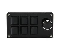 AMONIDA 6 Keys One Handed Macro Mechanical Keyboard, Programmable Mini Gaming Keypad with 1 Knob, All Keys Customizable for (Black)