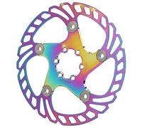 AMONIDA 6 Nails Disc Brake Rotor High Strength Corrosion Resistant for Mountain Biking Aluminum Alloy 180mm/7.1in Plating Color (180MM)