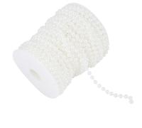 AMONIDA 6mm Pearl Bead String 25m Roll for Wedding and Christmas Decoration Beige White (White)