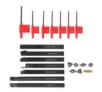 AMONIDA 7PCs CNC Arbor Turning Tool High Toughness Hardened Steel Stainless Steel Compatible Purple Black Layer Durable 42CR Alloy with Wrenches Precision Machined for Long Se