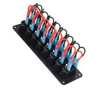 AMONIDA 8 Gang Rocker Switch Panel Backlit with Overload Protection for Marine Boat RV Bus - Durable ABS PBT PC 1 Unit (Red)