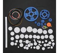 AMONIDA 80pcs DIY Robot Gear Set Plastic Gears and Accessories for Scientific Projects and Toy Making