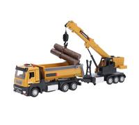 AMONIDA Alloy Crane Dump Truck Toy, Multifunctional Construction Vehicle Model, Rotating Wheels Operable Crane Toy with Realistic Design, Ideal for Kids Birthday & (Yellow)