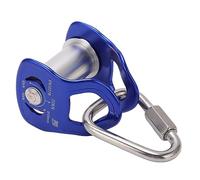 AMONIDA Aluminum Alloy Slackline Pulley for Kids Adults Backyard Zipline Obstacle Course Training,Supports 20kn Max Load,Stable Speed Control,Lightweight 280G,6.5x6x8cm,Blue for