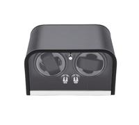 AMONIDA Automatic Watch Winder Two Slots Elegant Silent Operation for Bedroom Office Black Fiber Density Board