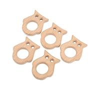 AMONIDA Baby Wooden Teether Set, 5 Cute Owl Shapes for DIY Jewelry Accessories, Non- and Safe Beech Teething Toys, Perfect for Infants