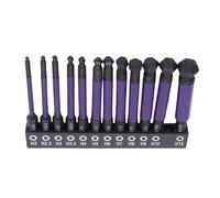AMONIDA Ball End Hex Bit Set 12 Pcs Durable S2 Steel Drill Bits for Automotive Repairs with 1/4 Inch Hex Shank