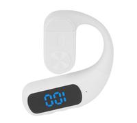 AMONIDA Bluetooth Headset V5.4, Ear Hook Single Ear Earphone, Noise Canceling Mic Headset, Digital Display Wireless Earpiece for Office Driving Business (White)