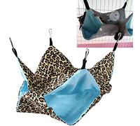 AMONIDA Canvas Pet Hanging Bed with Double Layer Design, Cozy Sleeping Space for Guinea Pigs and Hamsters, Sturdy and Easy to Install, 1 Unit (sexy leopard print)