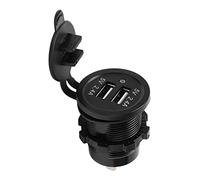 AMONIDA Car 2.4A Dual USB for Boats and Autos Matte Black with Backlight