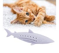 AMONIDA Cat Silicone Fish Toy Interactive Catnip Molar Teeth Cleaning Toy for Loneliness Elimination Green 6.10inch (Purple)