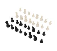 AMONIDA Chess Pieces Only Mini Plastic Replacement 32 Pcs for Family Gatherings and Parties - 49mm King Size (Black White)