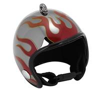 AMONIDA Chicken Helmet Funny Bird Accessory Adjustable Safety Headgear for Parakeets and Small Chickens, Plastic Material, 1 Count (black flame)